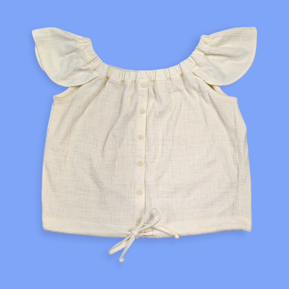 Madewell Women's Texture & Thread Off The Shoulder Top Short Sleeve Size XS